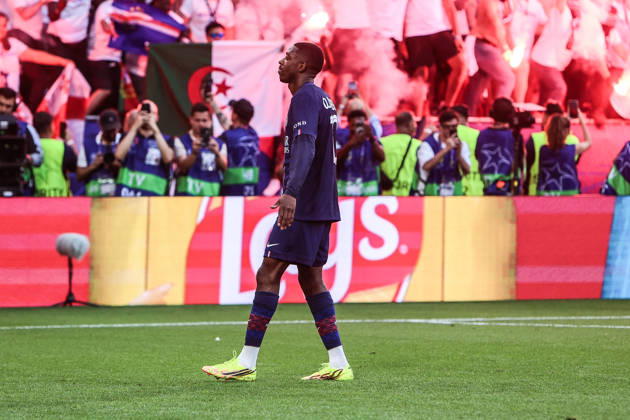 Sport, Football, UEFA Champions League Season 2025 2026 Final Paris Saint Germain FC Arsenal 30 05 2026, Puskas Arena Budapest Goal celebration Paris Saint Germain after Ousmane Dembele scored the 1-1 equalizer on a penalty kick Paris Budapest Puskas Arena Hungary