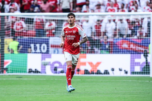 Sport, Football, UEFA Champions League Season 2025 2026 Final Paris Saint Germain FC Arsenal 30 05 2026, Puskas Arena Budapest Piero Hincapie Arsenal Budapest Puskas Arena Hungary