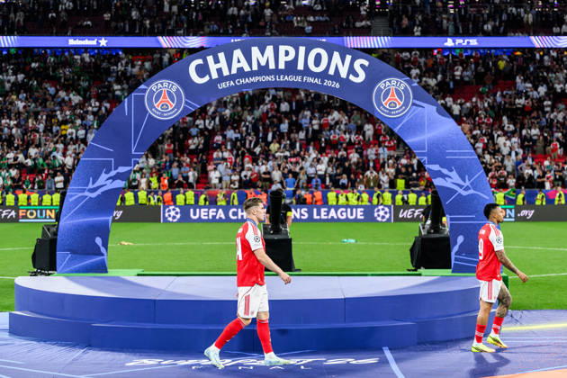 260530 Viktor Gyökeres of Arsenal looks dejected after the UEFA Champions League final match between Paris Saint Germain and Arsenal on May 30, 2026 in Budapest Photo Maxim Thore BILDBYRAN kod MT MT1056 fotboll football soccer fotball uefa champions league champions league paris saint germain arsenal bbeng depp Copyright: MAXIMxTHORE BB260530MT227