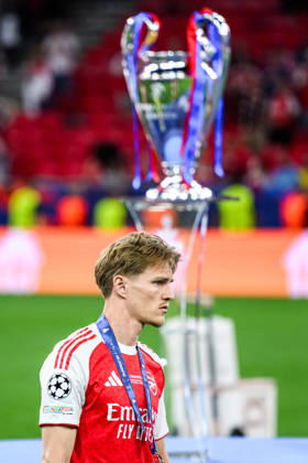 260530 Viktor Gyökeres of Arsenal looks dejected after the UEFA Champions League final match between Paris Saint Germain and Arsenal on May 30, 2026 in Budapest Photo Maxim Thore BILDBYRAN kod MT MT1056 fotboll football soccer fotball uefa champions league champions league paris saint germain arsenal bbeng depp Copyright: MAXIMxTHORE BB260530MT230