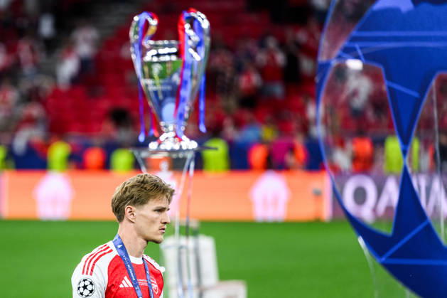 260530 Viktor Gyökeres of Arsenal looks dejected after the UEFA Champions League final match between Paris Saint Germain and Arsenal on May 30, 2026 in Budapest Photo Maxim Thore BILDBYRAN kod MT MT1056 fotboll football soccer fotball uefa champions league champions league paris saint germain arsenal bbeng depp Copyright: MAXIMxTHORE BB260530MT231
