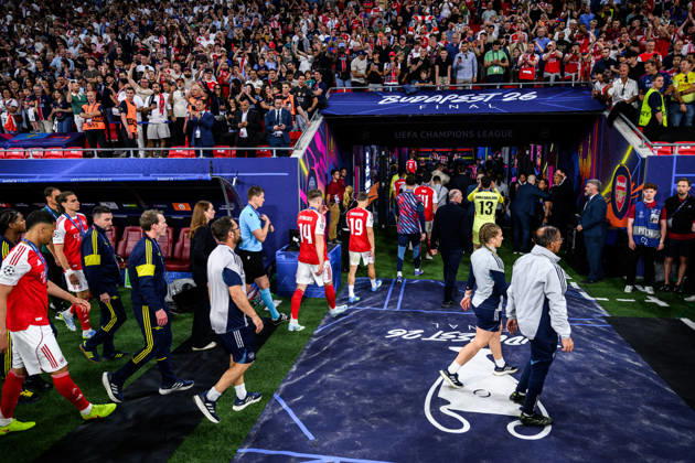 260530 Viktor Gyökeres of Arsenal looks dejected after the UEFA Champions League final match between Paris Saint Germain and Arsenal on May 30, 2026 in Budapest Photo Maxim Thore BILDBYRAN kod MT MT1056 fotboll football soccer fotball uefa champions league champions league paris saint germain arsenal bbeng depp Copyright: MAXIMxTHORE BB260530MT267