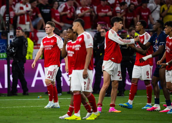 260530 Viktor Gyökeres of Arsenal looks dejected after the UEFA Champions League final match between Paris Saint Germain and Arsenal on May 30, 2026 in Budapest Photo Maxim Thorà BILDBYRAN kod MT MT1056 fotboll football soccer fotball uefa champions league champions league paris saint germain arsenal bbeng interiör depp Copyright: MAXIMxTHORE BB260530MT320