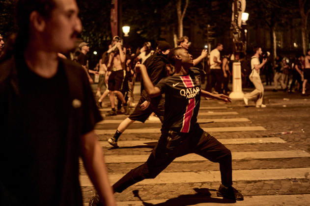Football, CL final, riots in Paris during victory celebration of Paris St. Germain fans