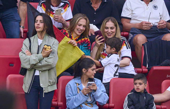 Tanja, wife of Deniz Undav Nele, wife of Nadiem Amiri in the friendly match GERMANY - FINLAND 4-0 in preparation for FIFA World Cup, WM, Weltmeisterschaft, Fussball 2026 on May 31, 2026 in Mainz, Germany.