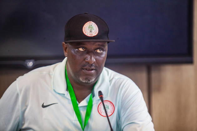 Nigeria v Guinea - 2026 FIFA U-17 Women s World Cup Qualifier Hakeem Ishola Busari, Head Coach of the Flamingos, speaks during a post-match interview after Nigeria s U-17 women s national team, Nationalteam the Flamingos, achieve a 6-0 (11-0 aggregate) victory over Guinea U-17 in the second leg of the 2026 FIFA U-17 Women s World Cup Qualifier at Remo Stadium in Ikenne, Ogun State, Nigeria, on May 31, 2026. The victory advances Nigeria to the final round of the qualifiers for the 2026 FIFA U-17 Women s World Cup in Morocco. Ikenne Nigeria  Copyright: xAdekunlexAjayix originalFilename:ajayi-notitle260531_npKuR