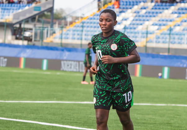 Nigeria v Guinea - 2026 FIFA U-17 Women s World Cup Qualifier Favour Chiamaka Nkwocha of Nigeria s U-17 women s national team, Nationalteam the Flamingos, prepares for a corner kick during their 6-0 (11-0 aggregate) victory over Guinea U-17 in the second leg of the 2026 FIFA U-17 Women s World Cup Qualifier at Remo Stadium in Ikenne, Ogun State, Nigeria, on May 31, 2026. This victory advances Nigeria to the final round of the qualifiers for the 2026 FIFA U-17 Women s World Cup in Morocco. Ikenne Nigeria  Copyright: xAdekunlexAjayix originalFilename:ajayi-notitle260531_npYHC