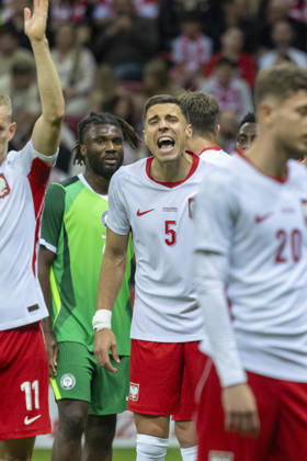 Poland - Nigeria 03.06.2026 football, Warsaw, PGE National Stadium, FIFA , friendly international game match Poland - Nigeria ( mecz towarzyski, pilka nozna, Polska - Nigeria ) image shows: Jan Bednarek (5) photo Katarzyna Plewczynska Fotostyk Copyright: xKatarzynaxPlewczynskax 20260603FCTKPKAPL7303