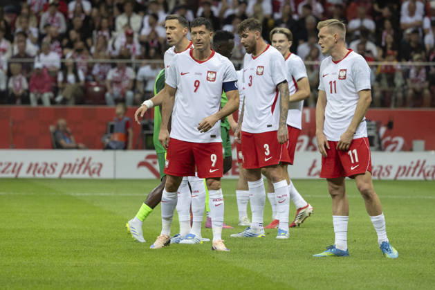 Poland - Nigeria 03.06.2026 football, Warsaw, PGE National Stadium, FIFA , friendly international game match Poland - Nigeria ( mecz towarzyski, pilka nozna, Polska - Nigeria ) image shows: Robert Lewandowski (9) Przemyslaw Wisniewski (3) Karol Swiderski (11) photo Katarzyna Plewczynska Fotostyk Copyright: xKatarzynaxPlewczynskax 20260603FCTKPKAPL7285