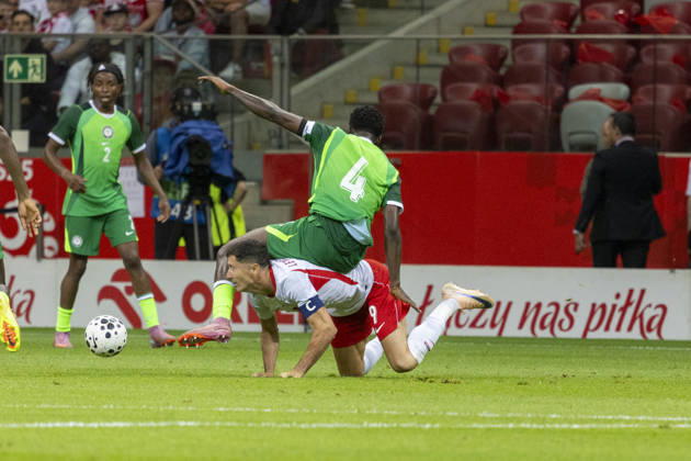 Poland - Nigeria 03.06.2026 football, Warsaw, PGE National Stadium, FIFA , friendly international game match Poland - Nigeria ( mecz towarzyski, pilka nozna, Polska - Nigeria ) image shows: Wilfred Ndidi (top) Robert Lewandowski (bottom) photo Katarzyna Plewczynska Fotostyk Copyright: xKatarzynaxPlewczynskax 20260603FCTKPKAPL7786