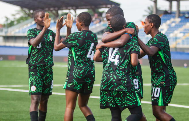 Nigeria v Guinea - 2026 FIFA U-17 Women s World Cup Qualifier Nigeria s U-17 women s national team, Nationalteam the Flamingos, celebrate their victory after defeating Guinea 6-0 (11-0 aggregate) in the second leg of the 2026 FIFA U-17 Women s World Cup Qualifier at Remo Stadium in Ikenne, Ogun State, Nigeria, on May 31, 2026. The victory advances Nigeria to the final round of the qualifiers for the 2026 FIFA U-17 Women s World Cup in Morocco. Ikenne Nigeria  Copyright: xAdekunlexAjayix originalFilename:ajayi-notitle260531_npKiZ