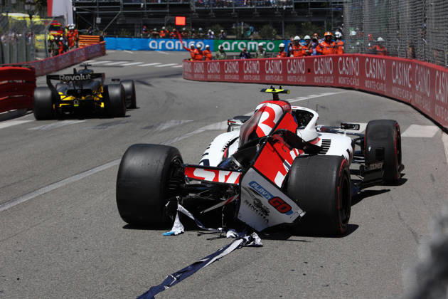 Formula 1, GP Monaco in Monte Carlo, accident involving Oliver Bearman