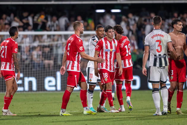 ESP LaLiga Hypermotion playoff CD Castellon v UD Almeria Rodrigo Ely of Almeria and Federico Bonini of Almeria during LaLiga Hypermotion playoff between CD Castellon v UD Almeria played at SkyFi Castalia Stadium in Castellon, on June 6, 2026 in Spain Spain Soccer Copyright: xJudithxAmigox xAgenciaxLOFx