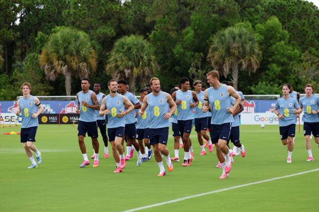 England players during a training session England Team Training, 2026 FIFA World Cup, WM, Weltmeisterschaft, Fussball Football, Palm Beach Gardens, Palm Beach, Florida, USA - 09 Jun 2026Florida Florida Blue Training Centre United States of America EDITORIAL USE ONLY No use with unauthorised audio, video, data, fixture lists, club league logos or live services. Online in-match use limited to 120 images, no video emulation. No use in betting, games or single club league player publications.  Copyright: xChrisxArjoon Shutterstockx 16918901n