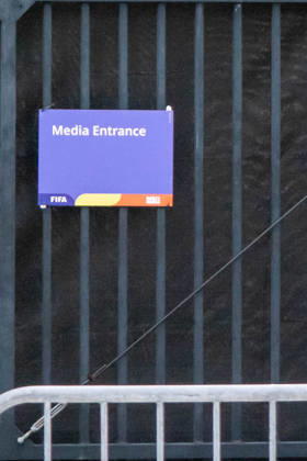 June 9, 2026, Boca Raton, Fl, USA: A media entrance sign is seen outside FAU Stadium in Boca Raton, Florida, on Tuesday as CuraoÂßao trained behind closed doors before its World Cup debut vs Germany. Boca Raton USA - ZUMAc343 20260609_znp_c343_003 Copyright: xChrisxBeckettx