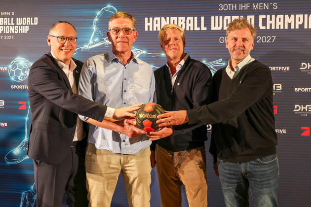 Handball, World Championship 2027, talk with national coach Alfred Gislason before the draw in Munich