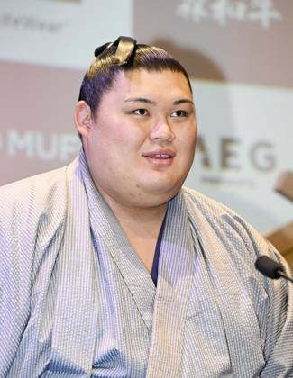 Sumo: Paris tournament Sumo grand champion Onosato attends a press conference, PK, Pressekonferenz in Paris on June 11, 2026, ahead of a June 13-14 sumo tournament in the French capital.  A14AA0005618390P