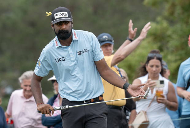 June 11, 2026, Caledon, On, CANADA: American Sahith Theegala lines up his putt on the 5th green during the first round of the RBC Canadian Open in Caledon, Ont., on Thursday June 11, 2026. Canada News - June 11, 2026  - ZUMAc35_ 20260611_zaf_c35_108 Copyright: xFrankxGunnx