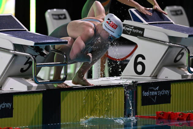 SWIMMING AUSTRALIAN TRIALS, Mollie O™Callaghan during the Women s 100m Freestyle during the Women s 100m Freestyle on day 5 of the 2026 Australian Swimming Trials at Sydney Olympic Park Aquatic Centre in Sydney, Friday, June 12, 2026. ( NO ARCHIVING, EDITORIAL USE ONLY SYDNEY NEW SOUTH WALES AUSTRALIA  Copyright: xDEANxLEWINSx 20260612170572430080