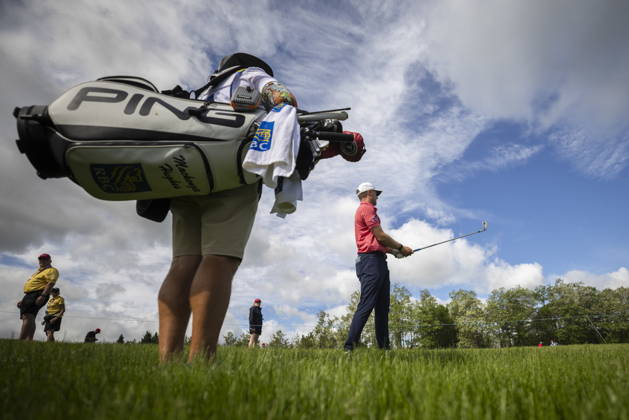 June 12, 2026, Caledon, On, Canada: Mackenzie Hughes, of Hamilton, Ont., lines up a shot on the first hole during the second round of the RBC Canadian Open in Caledon, Ont., on Friday, June 12, 2026. Canada News - June 12, 2026  - ZUMAc35_ 20260612_zaf_c35_114 Copyright: xNickxIwanyshynx