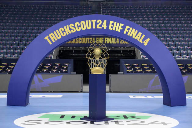 13 06 2026, xgox, handball EHF Champions League semi-final SC Magdeburg Füchse Berlin v l symbol image, symbol photo, cup, trophy, Cup Cologne