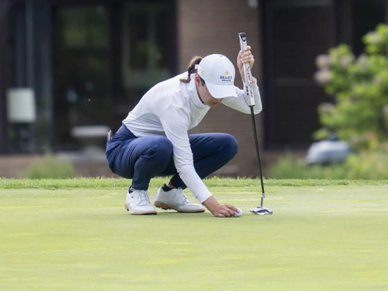 MIDLAND, MI - JUNE 13: Lindy Duncan prepares to putt the ball during round three of the LPGA, Golf Damen Dow Championship on June 13, 2026, at Midland Country Club in Midland, Michigan. (Photo by Joseph Weiser Icon Sportswire) GOLF: JUN 13 LPGA Dow Championship EDITORIAL USE ONLY Icon2606130143