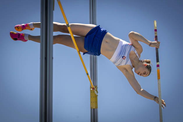 MANNHEIM, GERMANY - JUNE 13, 2026 : Liana Bolosova (SVK Slovakia) competing in the women’s U20 pole vault during the Juniorengala 2026 at Michael-Hoffmann-Stadion on June 13, 2026 in Mannheim, Germany. Baden-Wuerttemberg Germany Copyright: xAxelxKohringx