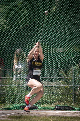 MANNHEIM, GERMANY - JUNE 13, 2026 : Clara Hegemann (GER LG Stadtwerke Muenchen) competing in the women’s U20 hammer throw during the Juniorengala 2026 at Michael-Hoffmann-Stadion on June 13, 2026 in Mannheim, Germany. Baden-Wuerttemberg Germany Copyright: xAxelxKohringx