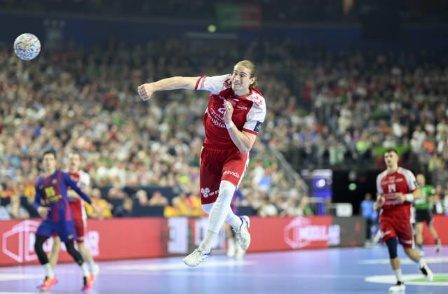 Juri Knorr AH action semi-final Aalborg Handbold AH vs Barca, on 13 06 2026 Men Handball EHF Champions League Final4 2026, from 13 06 14 06 2026 in Cologne Germany Lanxess Arena