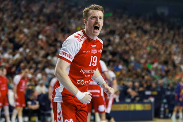 Kristian BJOERNSEN Aalborg Handbold, 19 jubilation, joy, passion, success, emotion, enthusiasm, positive emotions GER, Aalborg Handbold vs FC Barcelona, handball, TruckScout24 EHF FINAL4 2026, semi-final, season 2025 2026, 13 06 2026, GER, Aalborg Handbold vs FC Barcelona, handball, TruckScout24 EHF FINAL4 2026, semi-final, season 2025 2026, 13 06 2026, Cologne Copyright: xEibnerxPressefoto OliverxSchmidtx EP_OST
