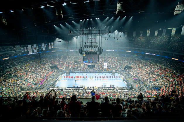 Cologne, 12 05 2026, Handball, Men, EHF Champions League Men 2025 26, Semi-final, Aalborg Handball FC Barcelona Full house in the Cologne Arena
