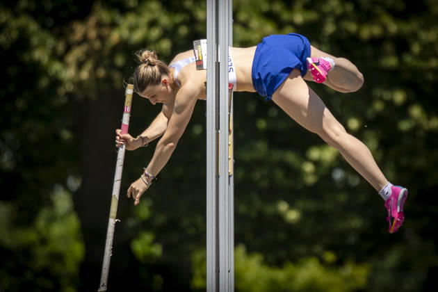 MANNHEIM, GERMANY - JUNE 13, 2026 : Liana Bolosova (SVK Slovakia) competing in the women’s U20 pole vault during the Juniorengala 2026 at Michael-Hoffmann-Stadion on June 13, 2026 in Mannheim, Germany. Baden-Wuerttemberg Germany Copyright: xAxelxKohringx