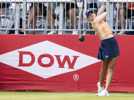 MIDLAND, MI - JUNE 13: Linn Grant tee™s off during round three of the LPGA, Golf Damen Dow Championship on June 13, 2026, at Midland Country Club in Midland, Michigan. (Photo by Joseph Weiser Icon Sportswire) GOLF: JUN 13 LPGA Dow Championship EDITORIAL USE ONLY Icon2606130233