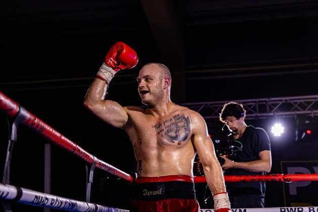 FLENSBURG, GERMANY - JUNE 13: Ferdinand Pilz (Germany) winner by KO during the WBO European Middleweight Title Fight between Ferdinand Pilz (Germany) vs. Flavius Biea (Romania) at Gorzelniaski Halle on June 13, 2026 in Flensburg, Germany. Schleswig-Holstein Germany Copyright: xMarioxM.xKobergx
