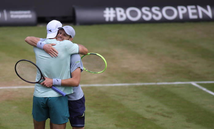 14 06 2026, Boss Open 2026, ATP Tour 250 Stuttgart, TTC Weissenhof, Tennis, Sport, in the picture doubles final 2026 at Boss Open, Jan Lennard Struff GER and Yannick Hanfmann GER winner
