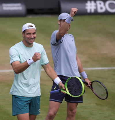 14 06 2026, Boss Open 2026, ATP Tour 250 Stuttgart, TTC Weissenhof, Tennis, Sport, in the picture doubles final 2026 at Boss Open, Jan Lennard Struff GER and Yannick Hanfmann GER winner