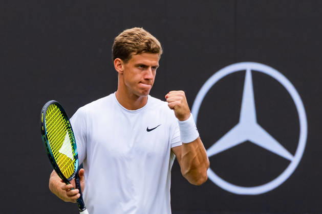 Stuttgart, GERMANY - June 14: Daniil Glinka (EST) during the Singles Final Match between Daniil Glinka (EST) and Stefanos Sakellaridis (GRC) vs. Yannik Hanfmann (GER) and Jan-Lennard Struff (GER) at BOSS OPEN 2026, Tennisanlage Weissenhof on June 14, 2026 in Stuttgart, Germany. Baden-Württemberg Germany Copyright: xTimoxSteinx
