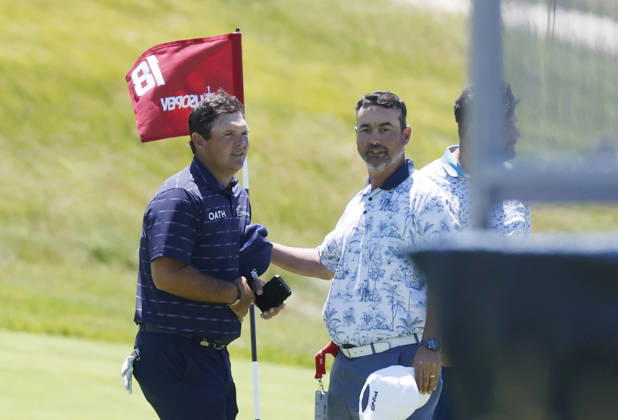Patrick Reed plays a practice round on the Monday before the 126th U.S. Open Golf Championship at Shinnecock Hills Golf Club on Monday, June 15, 2026 in Southampton, New York.  NYP20260615313 JOHNxANGELILLO