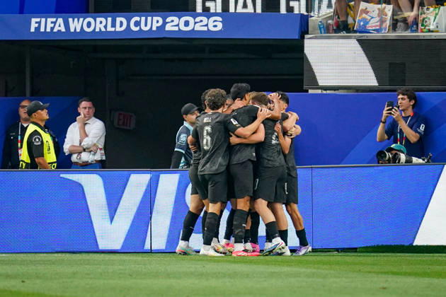USA Soccer 2026 FIFA World Cup Group Stage Group G Iran vs. New Zealand SoFi Stadium Inglewood, Los Angeles County, California Goal and celebration of the 1-0 score by Elijah Just New Zealand 11 Joy, emotion, celebration,detected_source_language Copyright: xJOERANxSTEINSIEKx