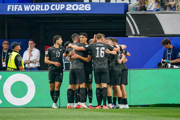 USA Soccer 2026 FIFA World Cup Group Stage Group G Iran vs. New Zealand SoFi Stadium Inglewood, Los Angeles County, California Goal and celebration of the 1-0 score by Elijah Just New Zealand 11 Joy, emotion, celebration,detected_source_language Copyright: xJOERANxSTEINSIEKx
