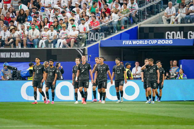USA Soccer 2026 FIFA World Cup Group Stage Group G Iran vs. New Zealand SoFi Stadium Inglewood, Los Angeles County, California Goal and celebration of the 1-0 score by Elijah Just New Zealand 11 Joy, emotion, celebration,detected_source_language Copyright: xJOERANxSTEINSIEKx