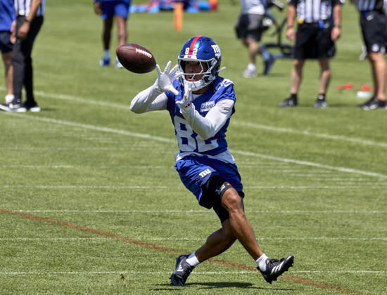 New York Giants wide receiver Calvin Austin lll (82) during minicamp held at the Quest Diagnostics Training Center in East Rutherford, New Jersey. CSM NFL, American Football Herren, USA 2026: NY Giants Minicamp June 09  - ZUMAc04_ 20260616_zma_c04_003 Copyright: xDuncanxWilliamsx