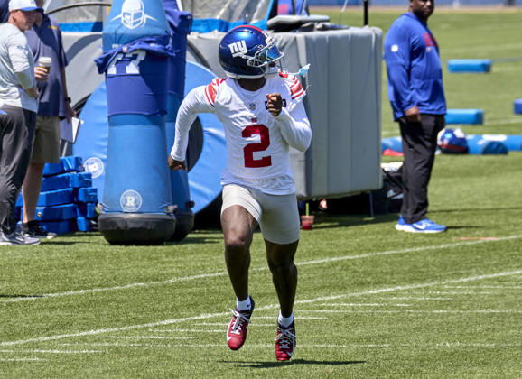 New York Giants cornerback Deonte Banks (2) during minicamp held at the Quest Diagnostics Training Center in East Rutherford, New Jersey. CSM NFL, American Football Herren, USA 2026: NY Giants Minicamp June 09  - ZUMAc04_ 20260616_zma_c04_012 Copyright: xDuncanxWilliamsx