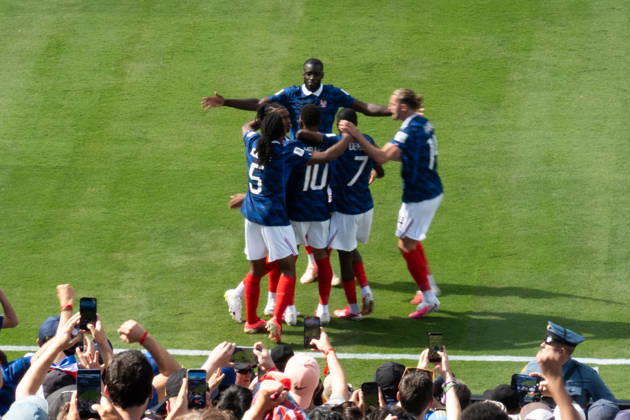 June 16, 2026, East Rutherford, New Jersey, USA: France celebrates a goal by KYLIAN MBAPPE in the second half as France defeats Senegal 3-1 at FIFA World Cup, WM, Weltmeisterschaft, Fussball 2026 Group 1 match at New York New Jersey Stadium on June 16, 2026 in East Rutherford, New Jersey. East Rutherford USA - ZUMAb148 20260616_zap_b148_028 Copyright: xBryanxSmithx