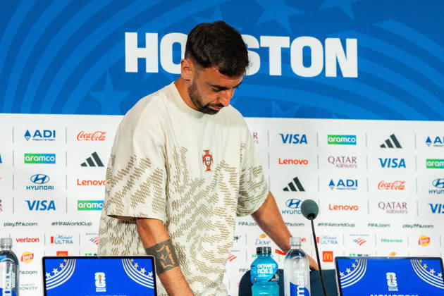 2026 FIFA World Cup, Group K, Match 1, Portugal vs. DR Congo, June 16, 2026, at NRG Stadium in Houston, Texas; press conference with Bruno Fernandes and Roberto Martinez; Trionda Ball,detected_source_language Copyright: xBahhoxKarax