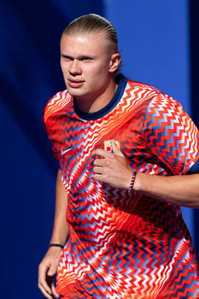 June 16, 2026; Foxborough, Massachusetts, USA; Norway forward Erling Haaland (9) emerges from the locker room ahead of a FIFA World Cup, WM, Weltmeisterschaft, Fussball 2026 Group I match between Iraq and Norway at Boston Stadium. (c) CSM - ZUMAc04_ 20260616_zma_c04_033 Copyright: xBurtxGranofskyx