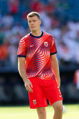 June 16, 2026; Foxborough, Massachusetts, USA; Norway forward Alexander Sorloth (7) during warmups ahead of a FIFA World Cup, WM, Weltmeisterschaft, Fussball 2026 Group I match between Iraq and Norway at Boston Stadium. (c) CSM - ZUMAc04_ 20260616_zma_c04_026 Copyright: xBurtxGranofskyx