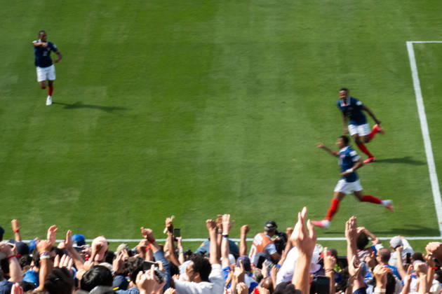 June 16, 2026, East Rutherford, New Jersey, USA: France s KYLIAN MBAPPE runs to the corner after scoring in the second half as France defeats Senegal 3-1 at FIFA World Cup, WM, Weltmeisterschaft, Fussball 2026 Group 1 match at New York New Jersey Stadium on June 16, 2026 in East Rutherford, New Jersey. East Rutherford USA - ZUMAb148 20260616_zap_b148_018 Copyright: xBryanxSmithx