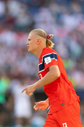 June 16, 2026; Foxborough, Massachusetts, USA; Norway forward Erling Haaland (9) in a FIFA World Cup, WM, Weltmeisterschaft, Fussball 2026 Group I match between Iraq and Norway at Boston Stadium. (c) CSM - ZUMAc04_ 20260616_zma_c04_040 Copyright: xBurtxGranofskyx