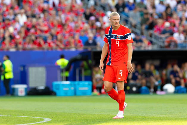 June 16, 2026; Foxborough, Massachusetts, USA; Norway forward Erling Haaland (9) in a FIFA World Cup, WM, Weltmeisterschaft, Fussball 2026 Group I match between Iraq and Norway at Boston Stadium. (c) CSM - ZUMAc04_ 20260616_zma_c04_146 Copyright: xBurtxGranofskyx